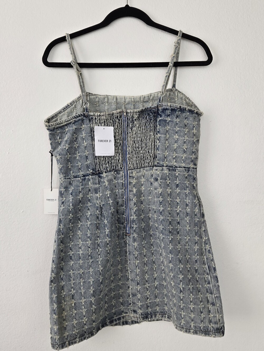 Forever 21 Cross-Patterned Jean Grunge and Punk Mini Dress - Picture 6 of 7